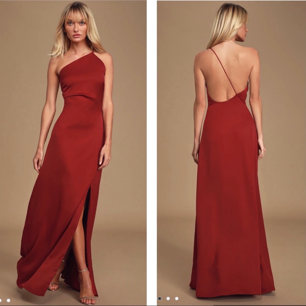 Keepsake Captivating Satin One-Shoulder Maxi Dress